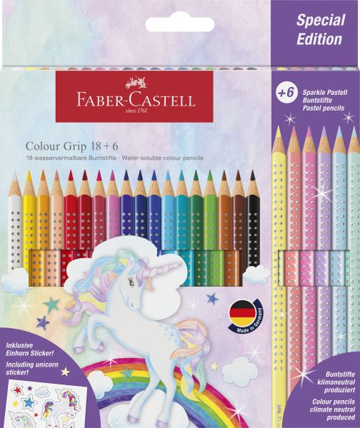 Faber Castell Buntstifte Colour Grip Einhorn 24er