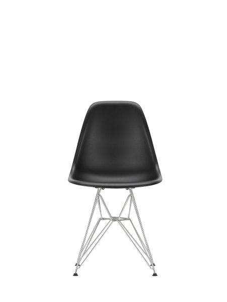 Besucherstuhl Plastic Side Chair Gestell Draht Chrom ,Schale Schwarz